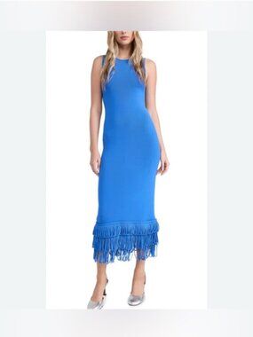 Simon Miller Albers Stretchy Midi Blue Sleeveless Dress size XS